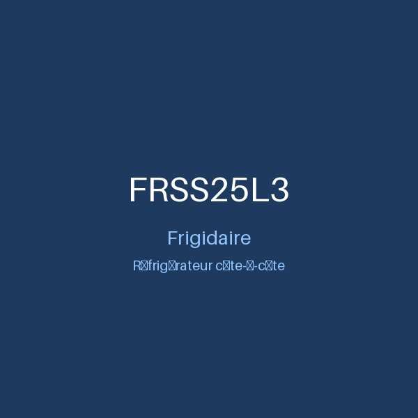 Frigidaire Gallery 36,35 po, réfrigérateur côte à côte en acier inoxydable résistant aux traces de doigts, 25,6 pi³, modèle GRSS2652AF.